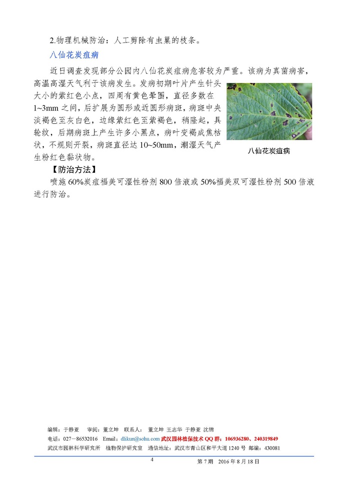 武汉园林植保信息2016年第7期