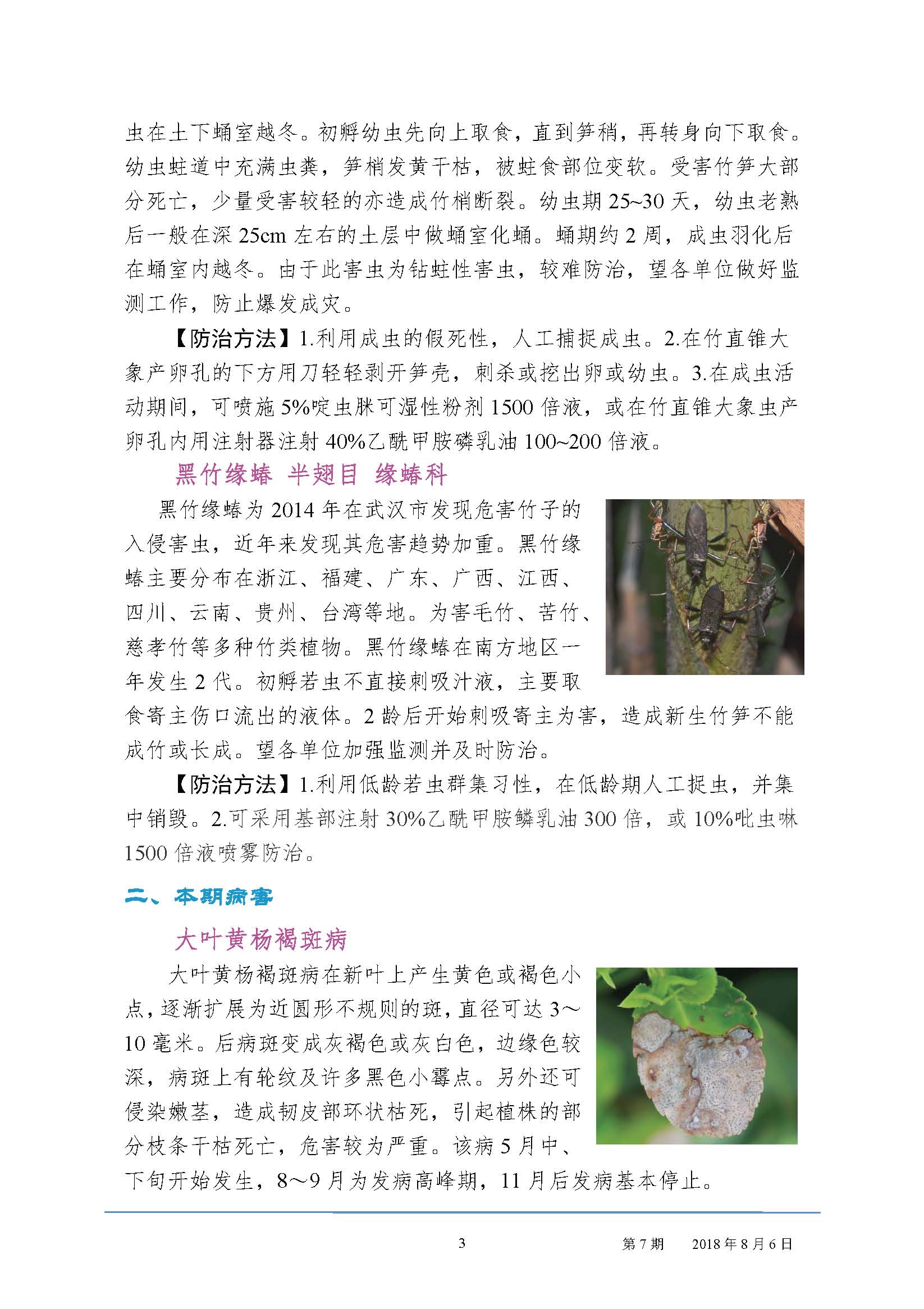 园林病虫害预测预报（2018年第7期）