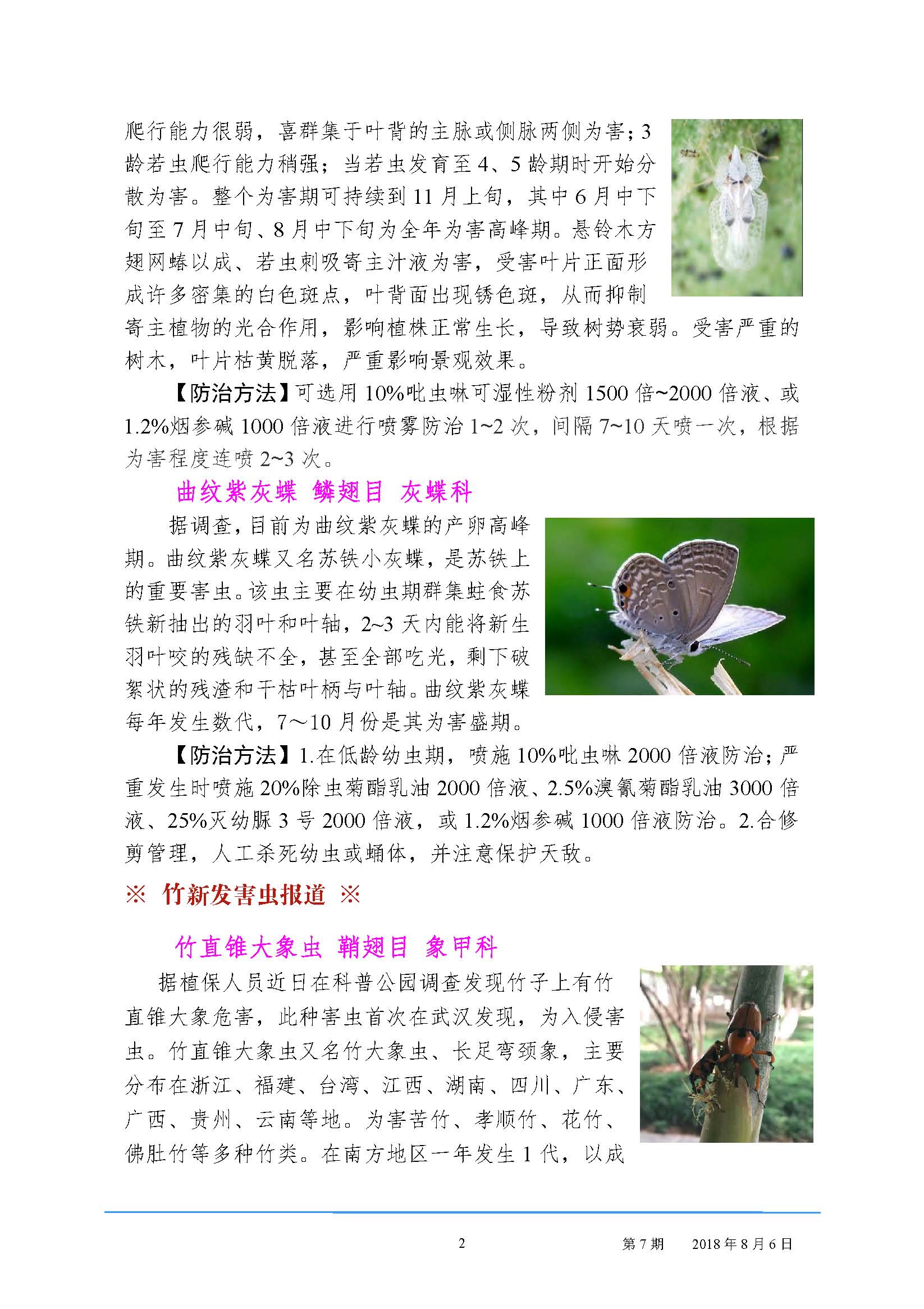 园林病虫害预测预报（2018年第7期）