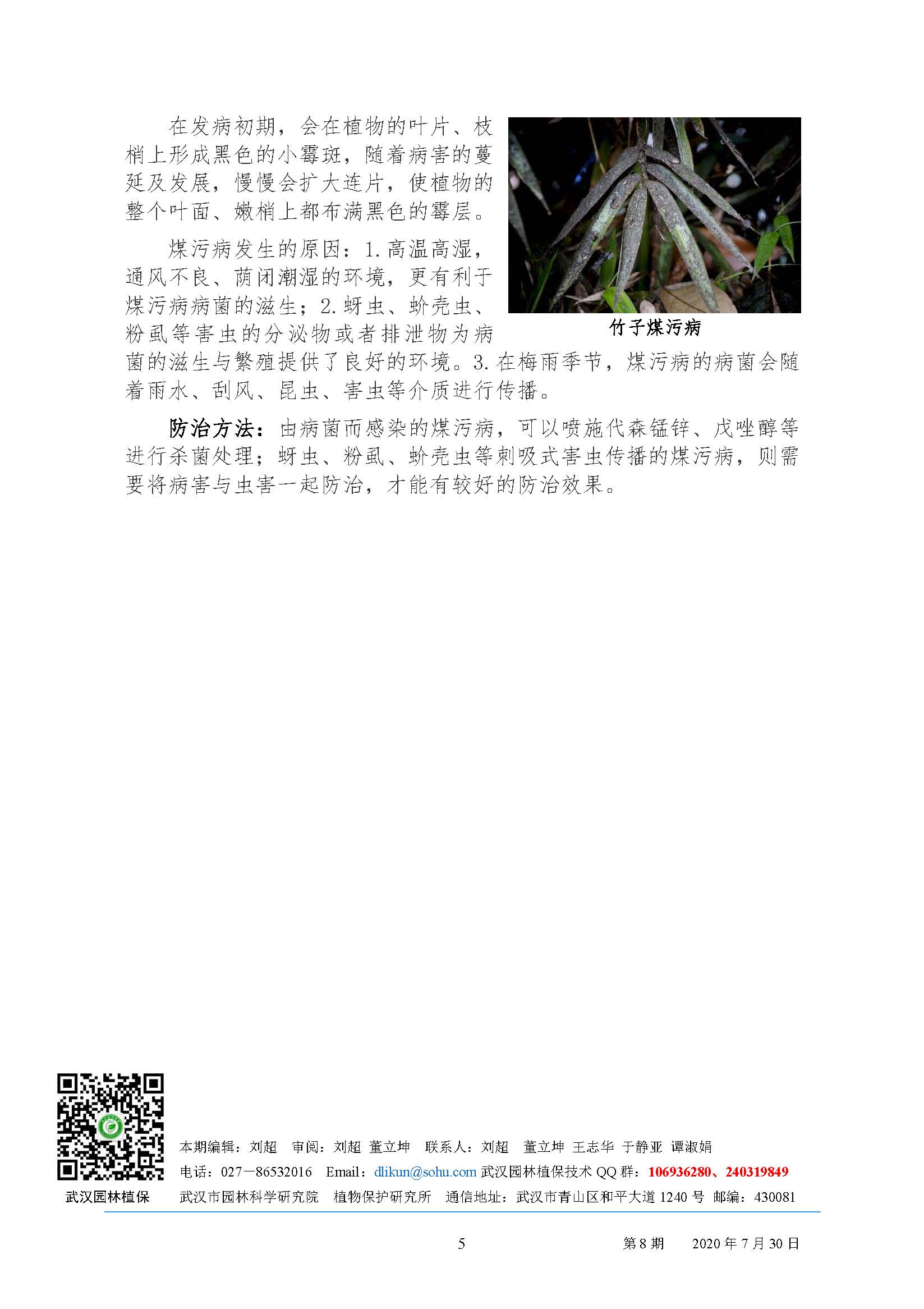 武汉园林病虫害预测预报 2020年第8期